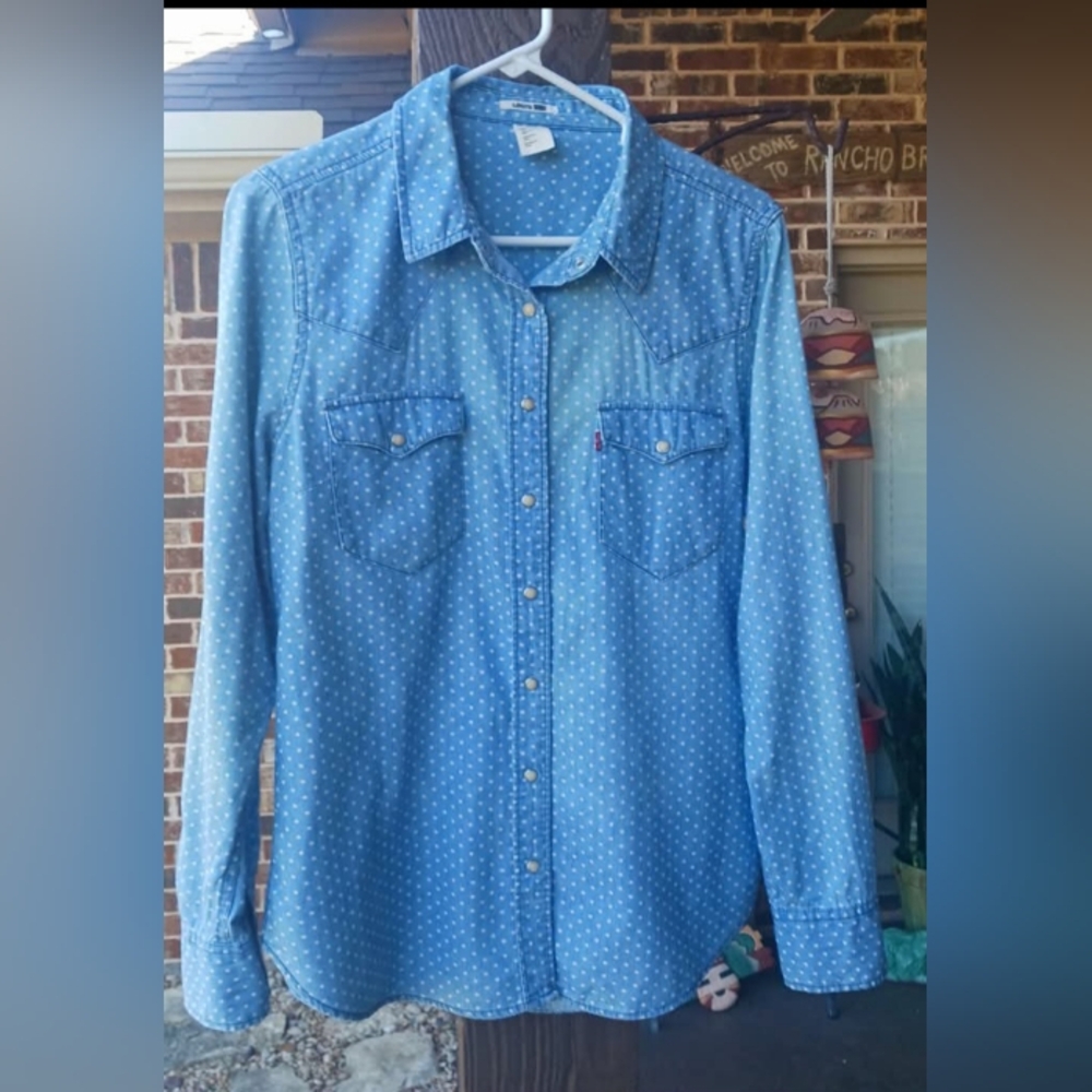 Levi's Light Blue Polka Dot Casual Shirt